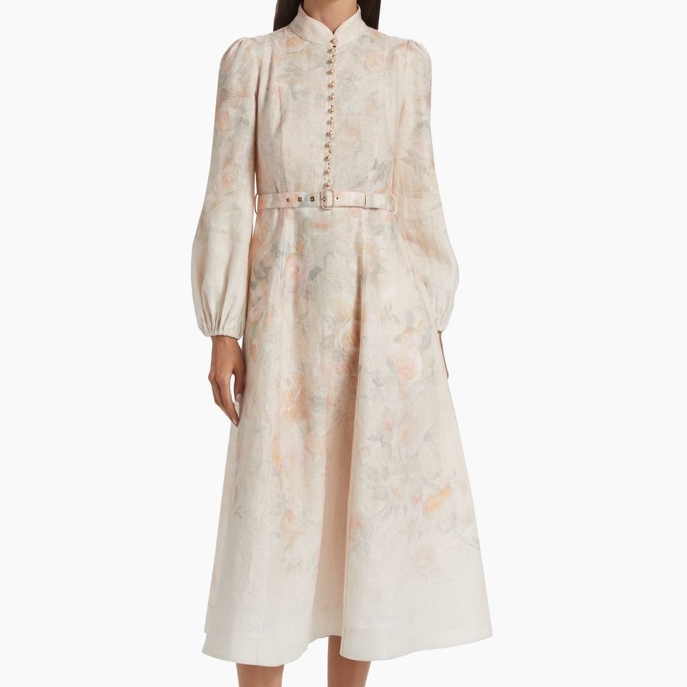Zimmerman Crush Floral Midi Shirtdress, size 2